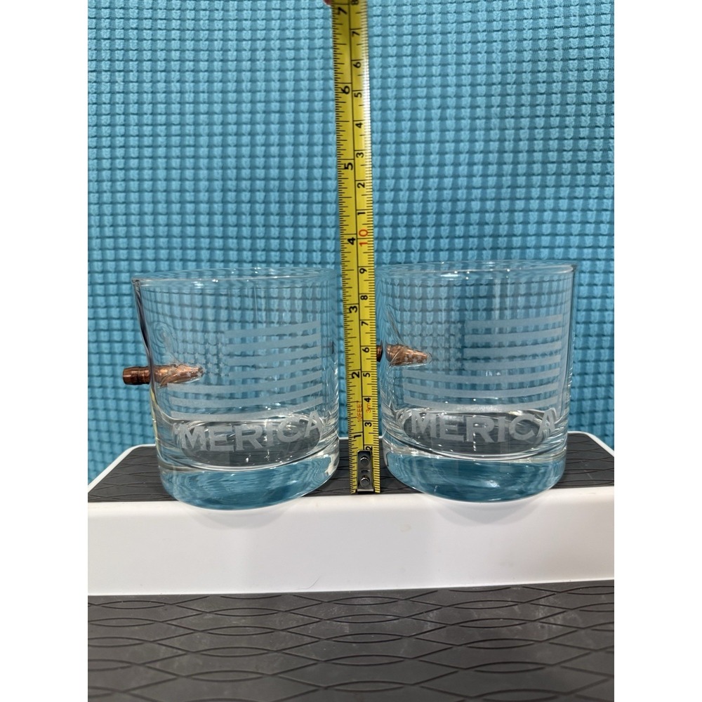 BenShot 'Merica Rocks 11oz Handcrafted Whiskey Glass Set Of 2 - Picture 5 of 5